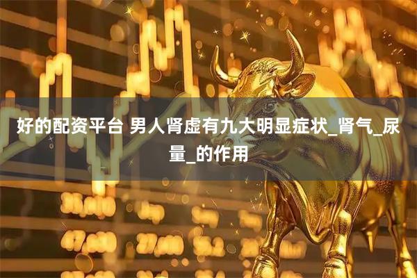 好的配资平台 男人肾虚有九大明显症状_肾气_尿量_的作用